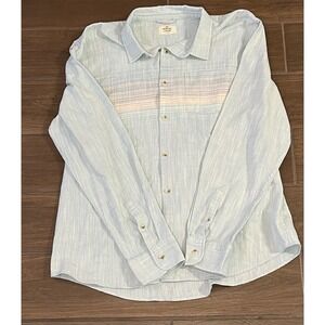 Marine Layer Men's Shirt XL Blue Stretch Selvage Soft Sustainable